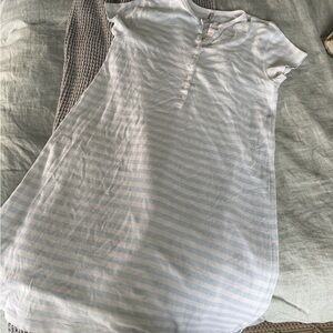 Hannah Andersson Striped White and Blue women’s sleep dress